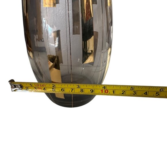 VTG Hand Blown Crystal Decanter 6 Glasses MCM 60’s Smoky Lavender Gold Hungary - Picture 10 of 12